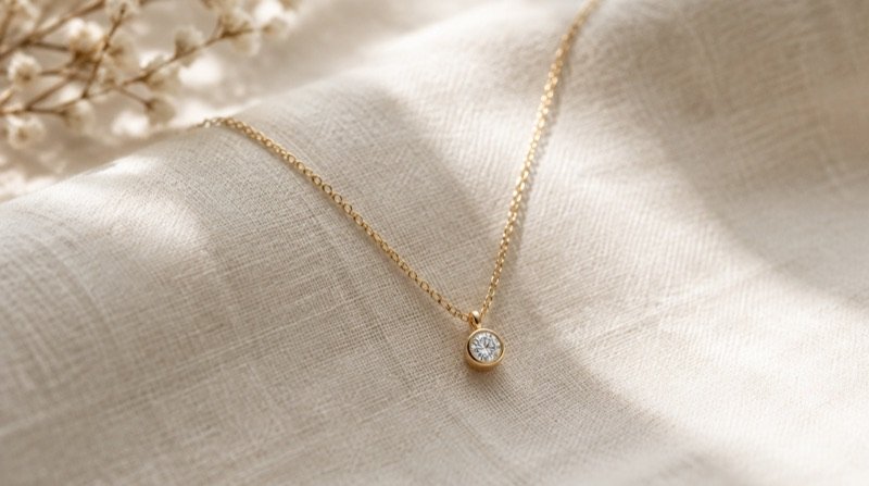Gouden ketting met diamantje