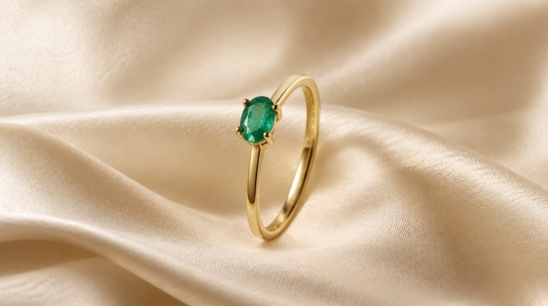 Gouden ring met smaragd